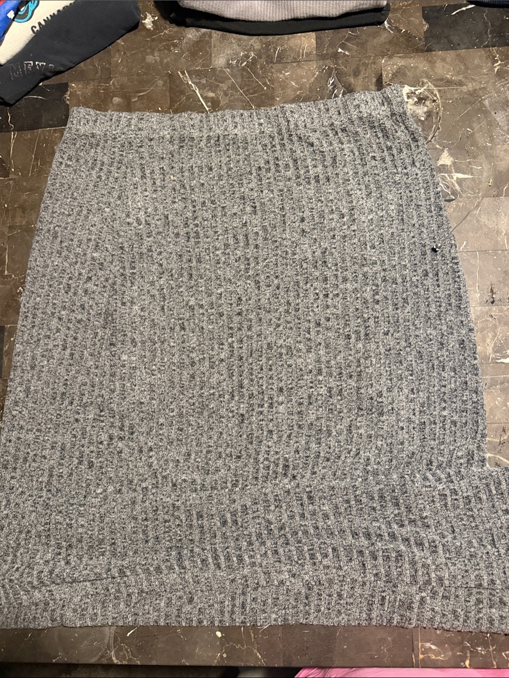 SHEIN Gray Ribbed Knit Pencil Skirt